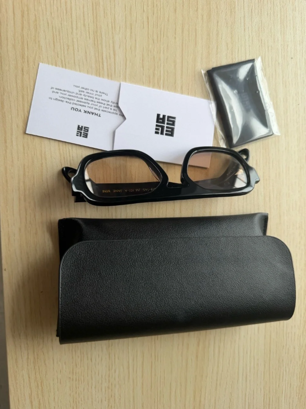 Elisa Johnson Jane Mini in Gloss Black Lens Sunglasses w/ Case